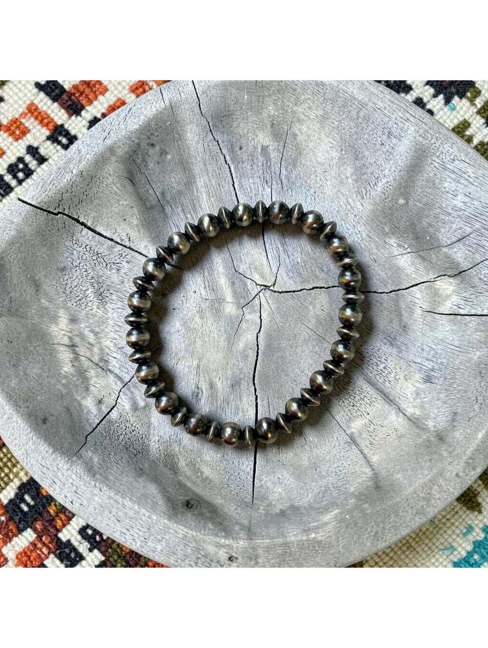 6.25" Sterling Saucer Bracelet w/ 6mm Pearls & Saucers